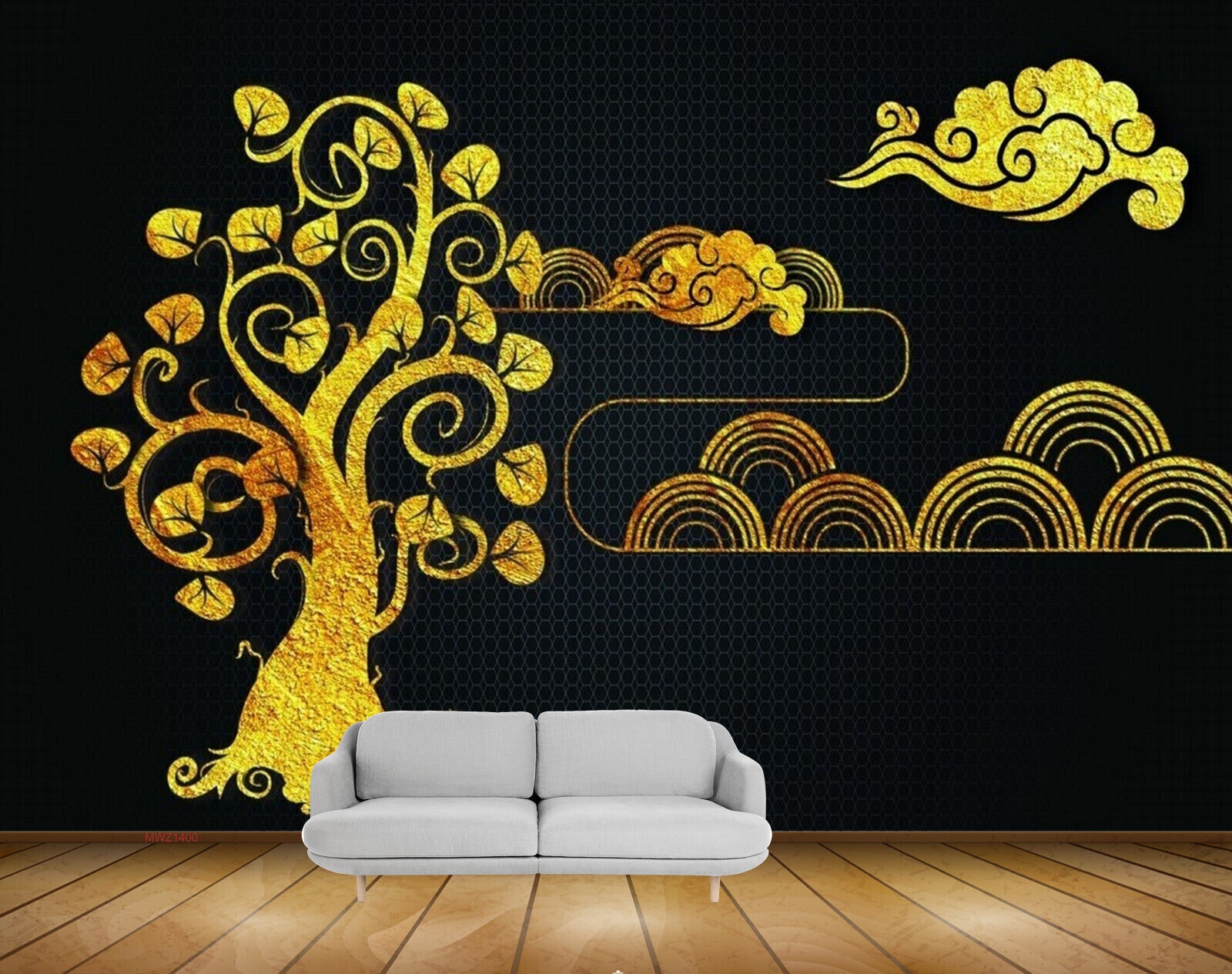 Avikalp MWZ1400 Golden Trees Leaves HD Wallpaper
