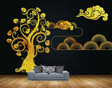 Avikalp MWZ1400 Golden Trees Leaves 3D HD Wallpaper