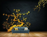 Avikalp MWZ1403 Golden Trees Leaves 3D HD Wallpaper