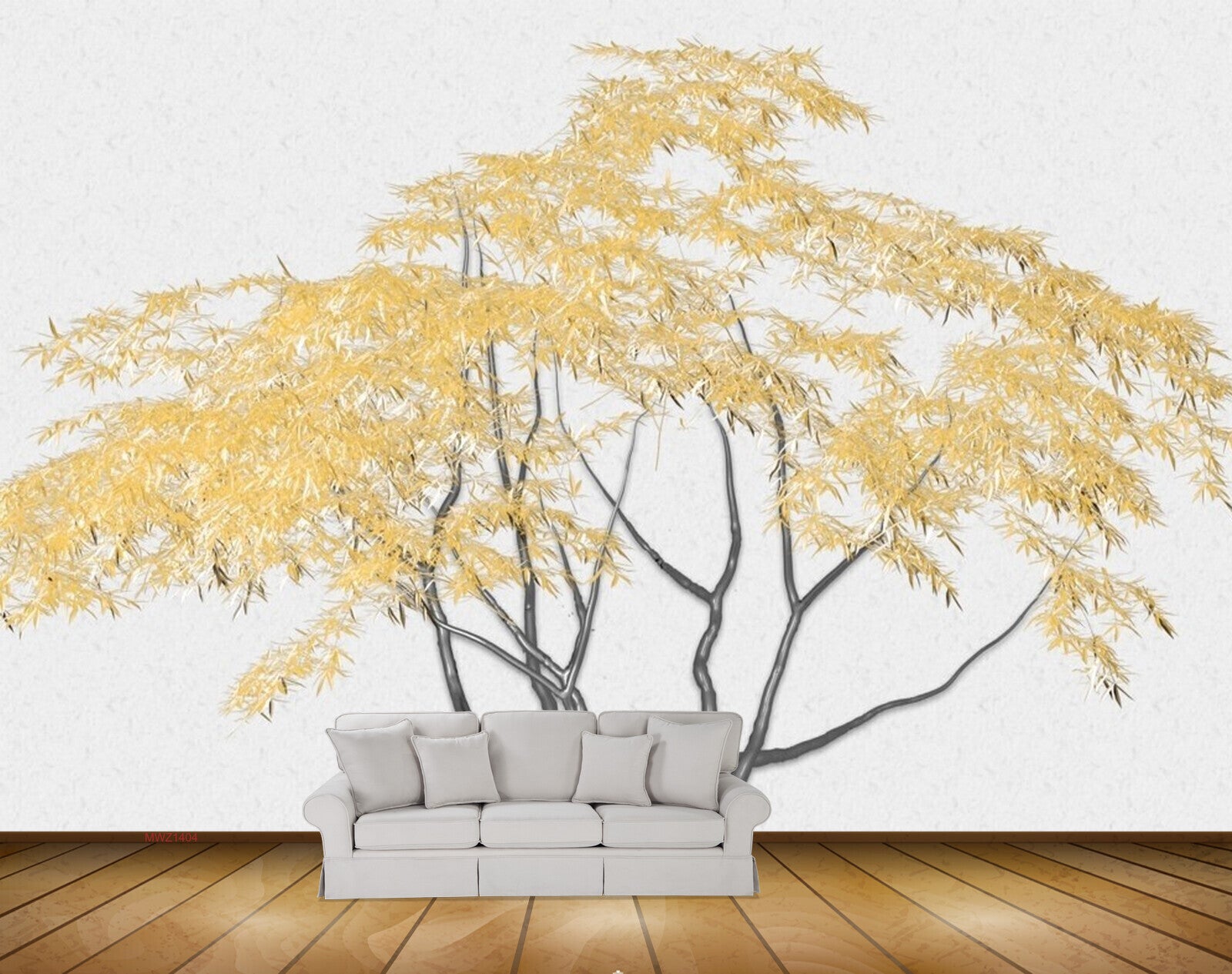 Avikalp MWZ1404 Yellow Flowers Trees 3D HD Wallpaper