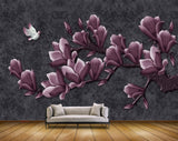 Avikalp MWZ1405 Pink Flowers Birds HD Wallpaper
