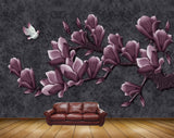 Avikalp MWZ1405 Pink Flowers Birds 3D HD Wallpaper