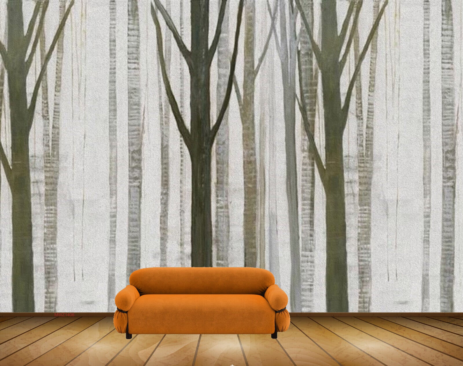Avikalp MWZ1406 Brown Trees 3D HD Wallpaper