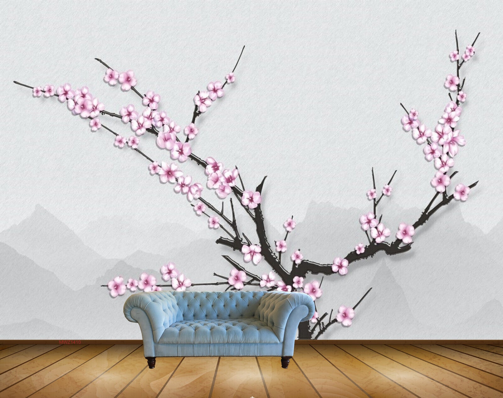 Avikalp MWZ1410 Pink White Flowers Tree HD Wallpaper
