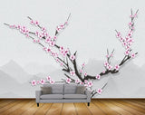 Avikalp MWZ1410 Pink White Flowers Tree 3D HD Wallpaper