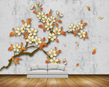 Avikalp MWZ1420 White Flowers Leaves HD Wallpaper