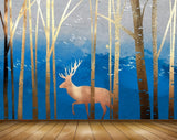 Avikalp MWZ1425 Trees Deers 3D HD Wallpaper