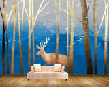 Avikalp MWZ1425 Trees Deers 3D HD Wallpaper
