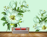 Avikalp MWZ1431 Green Flowers Leaves Flies 3D HD Wallpaper