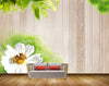 Avikalp MWZ1434 White Flower Honeybees Leaves HD Wallpaper