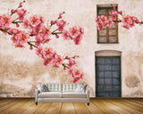 Avikalp MWZ1437 Pink Flowers Branches Windows 3D HD Wallpaper