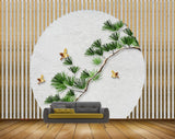 Avikalp MWZ1440 Birds Leaves Branches 3D HD Wallpaper