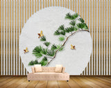 Avikalp MWZ1440 Birds Leaves Branches 3D HD Wallpaper