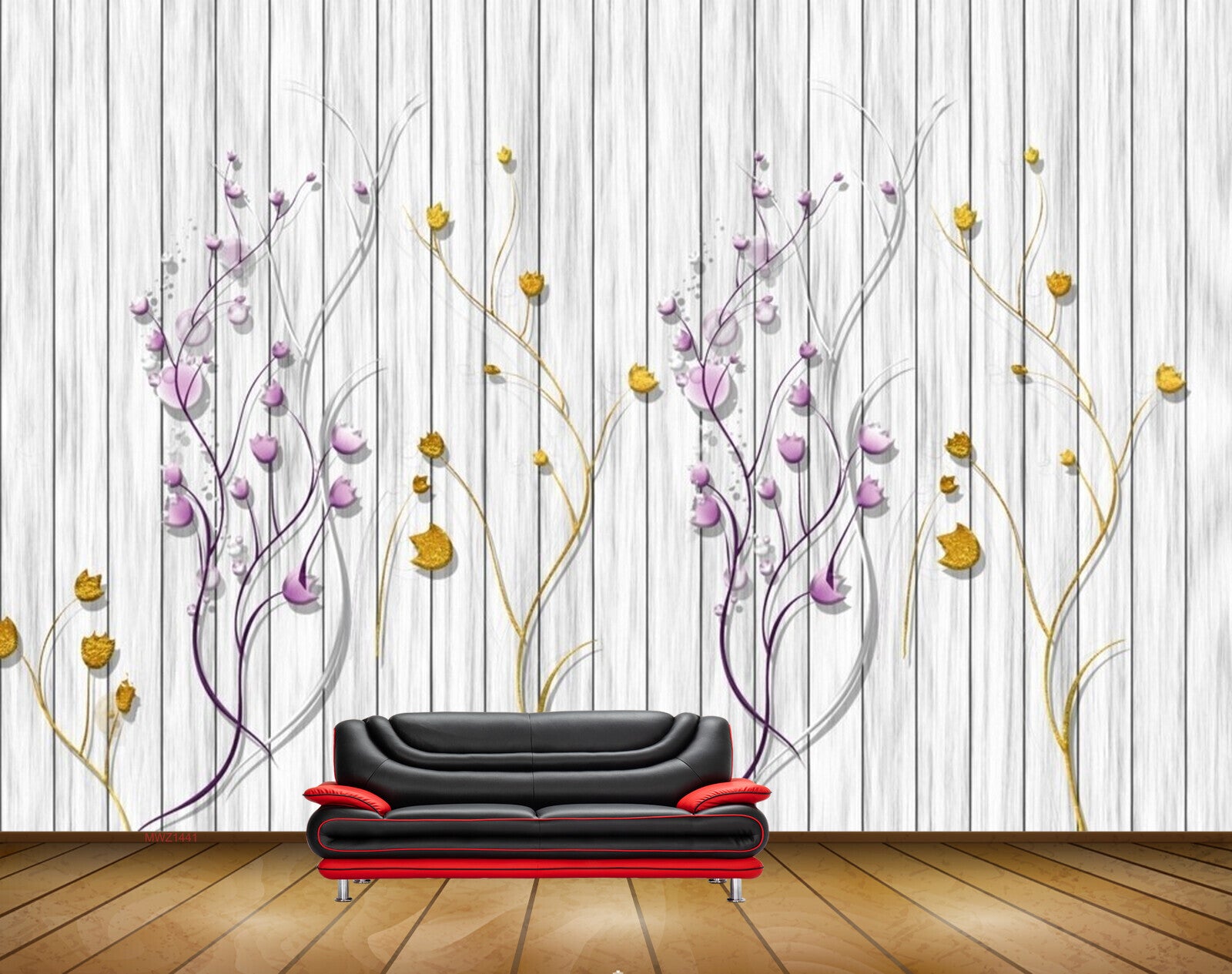 Avikalp MWZ1441 Pink Yellow Flowers Plants 3D HD Wallpaper