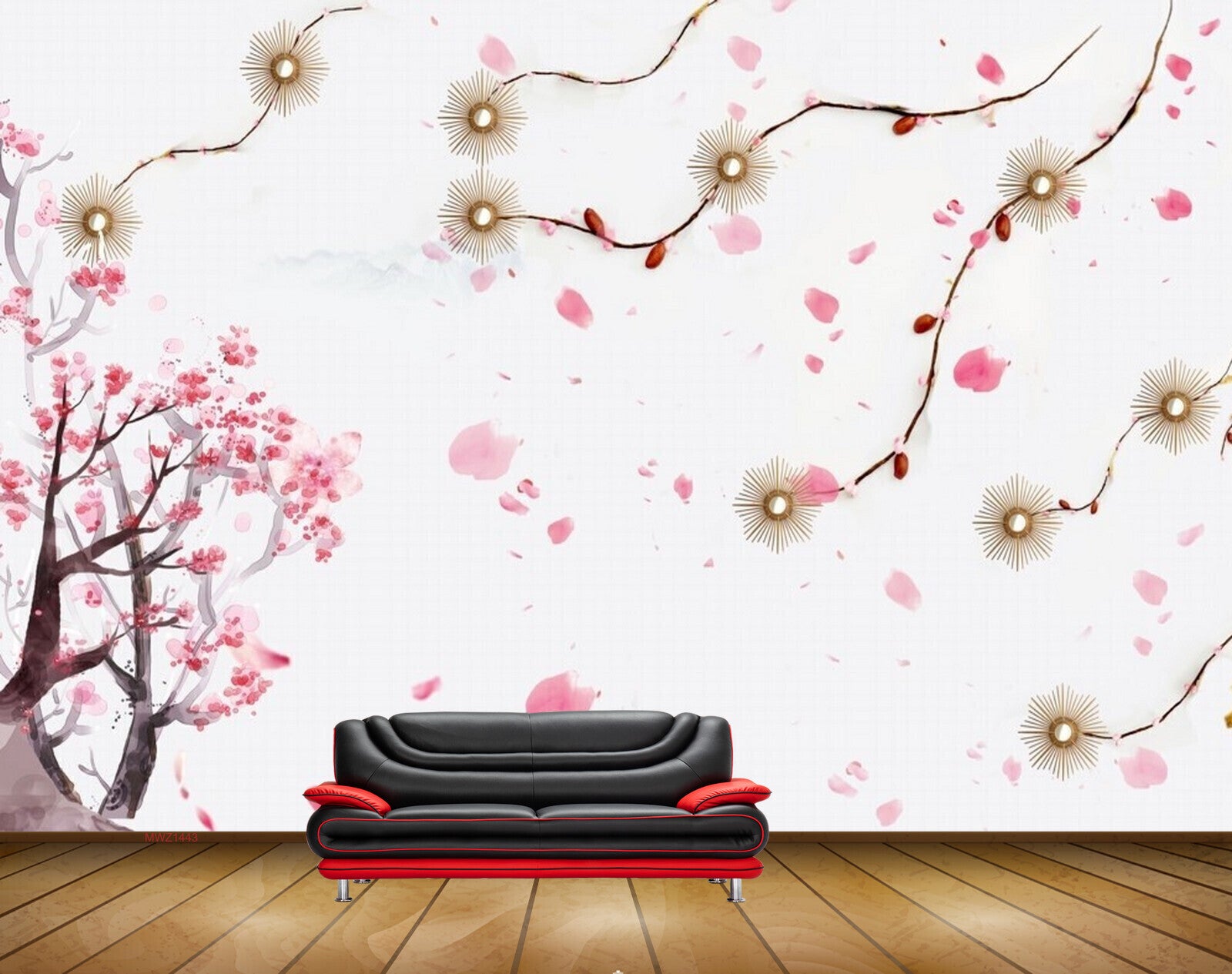 Avikalp MWZ1443 Pink White Flowers Trees HD Wallpaper