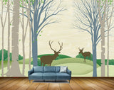 Avikalp MWZ1456 Trees Deers HD Wallpaper