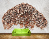 Avikalp MWZ1457 Golden Leaves Tree 3D HD Wallpaper
