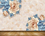Avikalp MWZ1459 Orange Flowers Leaves 3D HD Wallpaper