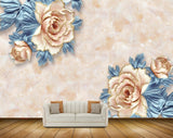 Avikalp MWZ1459 Orange Flowers Leaves 3D HD Wallpaper