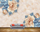 Avikalp MWZ1459 Orange Flowers Leaves 3D HD Wallpaper