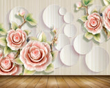 Avikalp MWZ1460 Pink Rose Flowers 3D HD Wallpaper