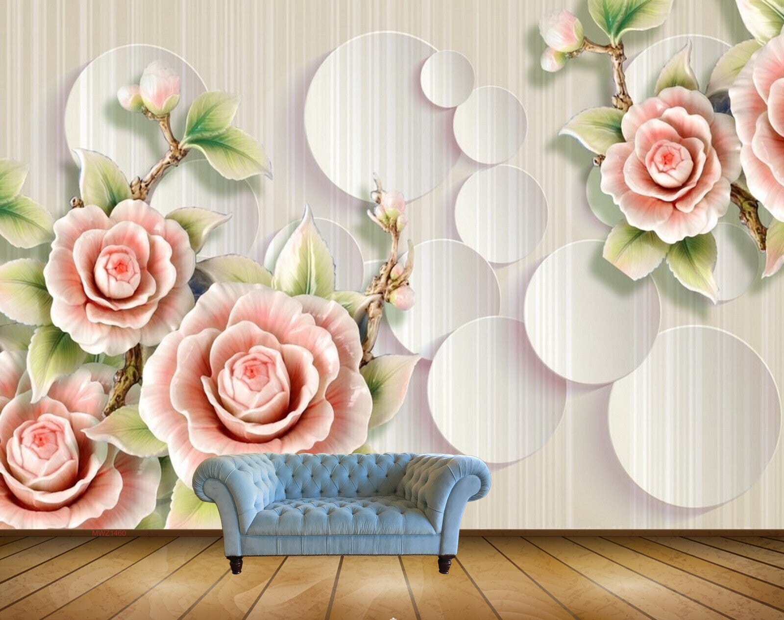 Avikalp MWZ1460 Pink Rose Flowers 3D HD Wallpaper