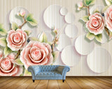 Avikalp MWZ1460 Pink Rose Flowers 3D HD Wallpaper