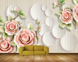 Avikalp MWZ1460 Pink Rose Flowers 3D HD Wallpaper