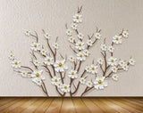 Avikalp MWZ1468 White Flowers Tree Branches 3D HD Wallpaper