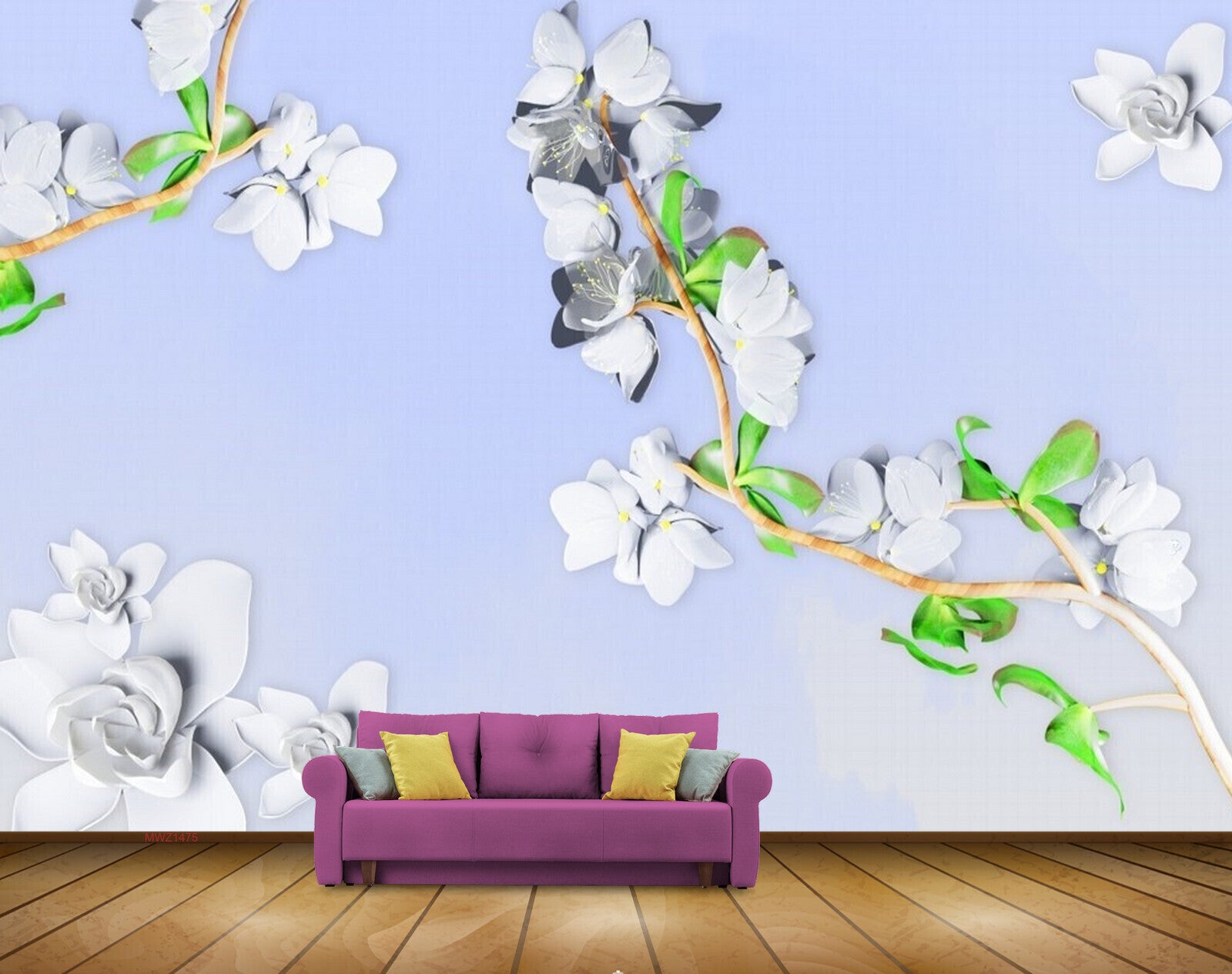 Avikalp MWZ1475 White Flowers Plants HD Wallpaper