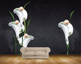 Avikalp MWZ1480 White Pearl Flowers 3D HD Wallpaper