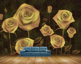 Avikalp MWZ1486 Golden Brown Rose Flowers HD Wallpaper