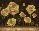 Avikalp MWZ1486 Golden Brown Rose Flowers 3D HD Wallpaper