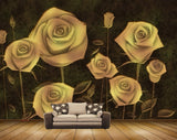 Avikalp MWZ1486 Golden Brown Rose Flowers 3D HD Wallpaper
