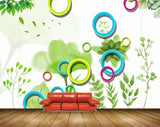 Avikalp MWZ1491 Green Plants Flowers 3D HD Wallpaper
