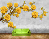 Avikalp MWZ1497 Yellow Rose Flowers Branches 3D HD Wallpaper