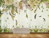 Avikalp MWZ1501 Green Flowers Leaves Plants 3D HD Wallpaper