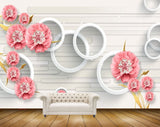 Avikalp MWZ1523 Pink White Flowers Leaves HD Wallpaper