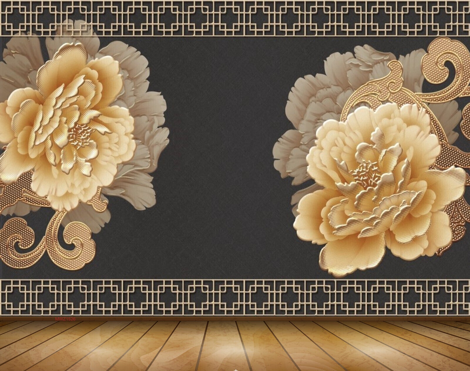 Avikalp MWZ1526 White Orange Flowers 3D HD Wallpaper