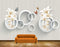 Avikalp MWZ1530 White Orange Flowers Butterflies HD Wallpaper