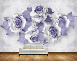 Avikalp MWZ1532 White Purple Flowers HD Wallpaper