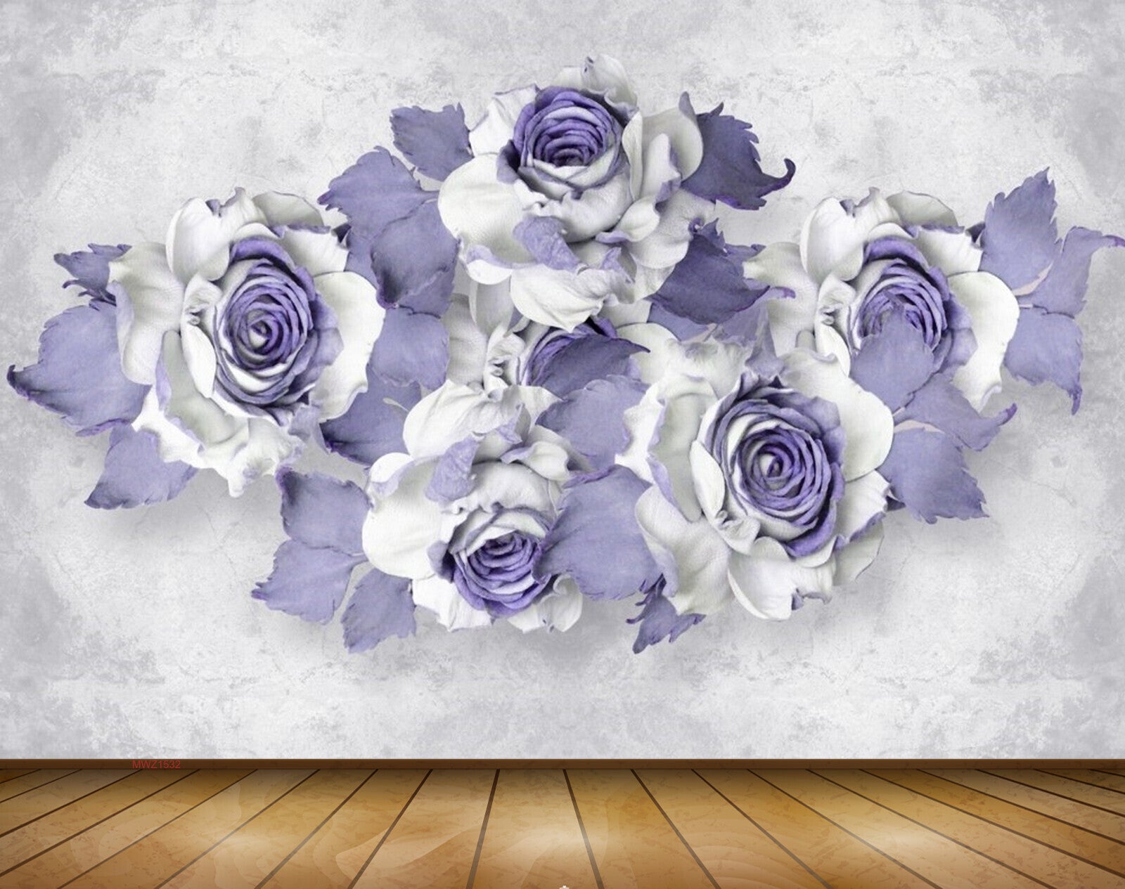 Avikalp MWZ1532 White Purple Flowers 3D HD Wallpaper