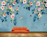 Avikalp MWZ1533 White Pink Butterflies Birds HD Wallpaper