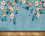 Avikalp MWZ1533 White Pink Butterflies Birds 3D HD Wallpaper