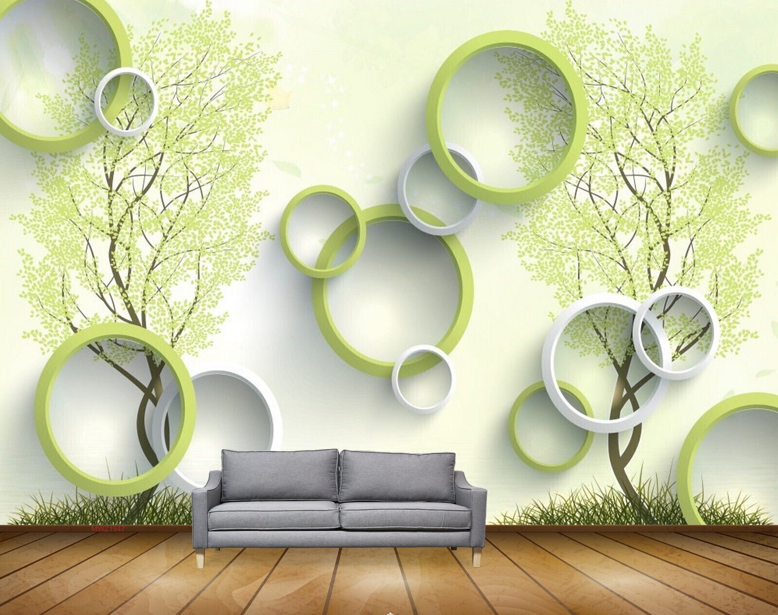 Avikalp MWZ1547 Green Leaves Trees HD Wallpaper