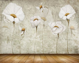 Avikalp MWZ1548 White Orange Flowers 3D HD Wallpaper