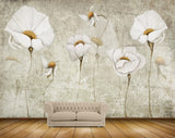 Avikalp MWZ1548 White Orange Flowers 3D HD Wallpaper