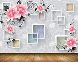 Avikalp MWZ1563 Pink White Flowers Leaves 3D HD Wallpaper
