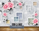 Avikalp MWZ1563 Pink White Flowers Leaves 3D HD Wallpaper