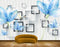 Avikalp MWZ1566 Blue Flowers Butterflies HD Wallpaper